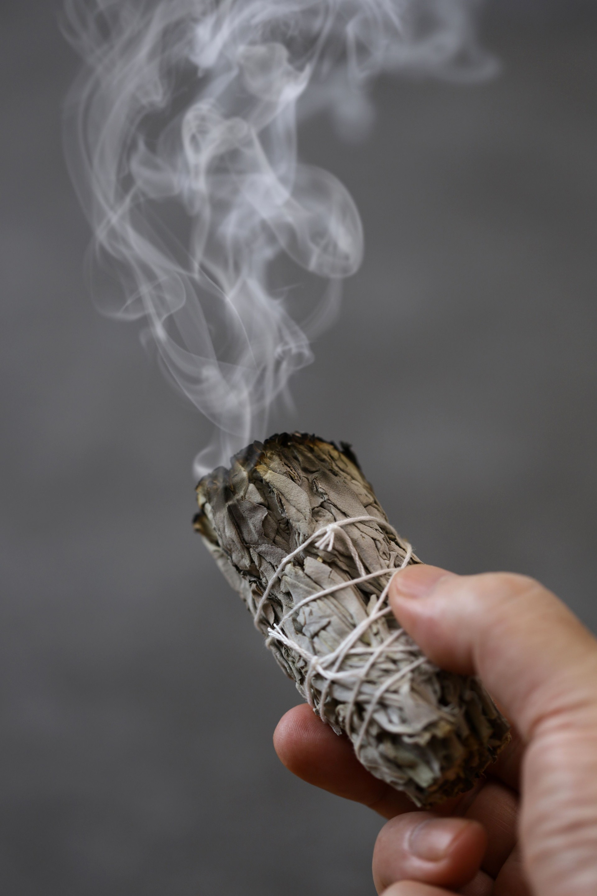 white sage smudging for meditation, healing, and spiritual room cleansing