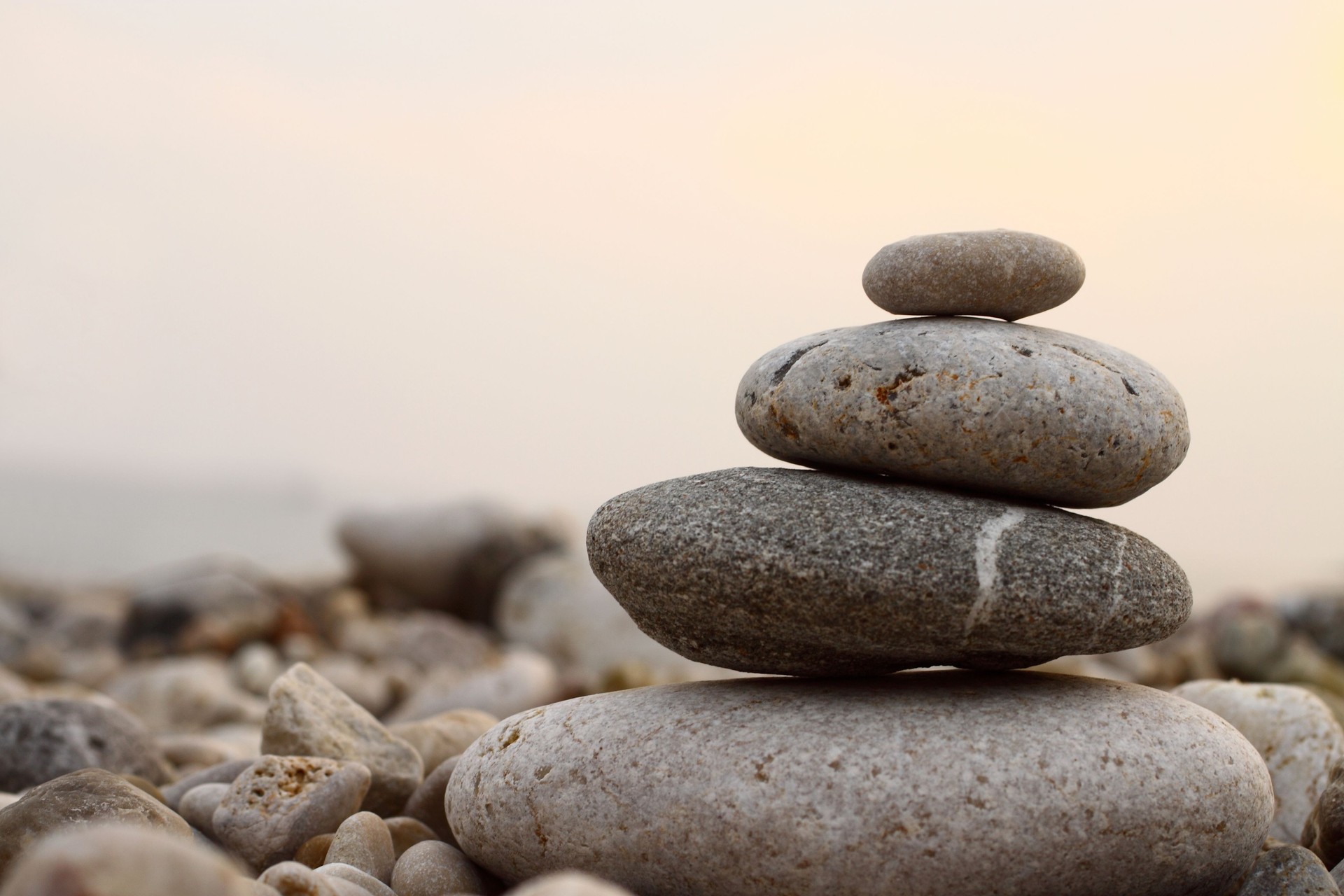 Close-up picture of zen stones